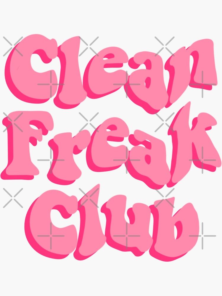 clean-freak-club-wavy-text-sticker-for-sale-by-reneasdesigns-redbubble