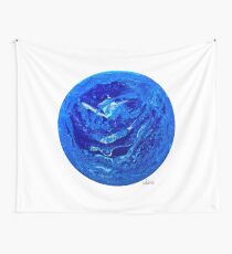 Acryl Pour mit Zellen blau 6717 Wandbehang
