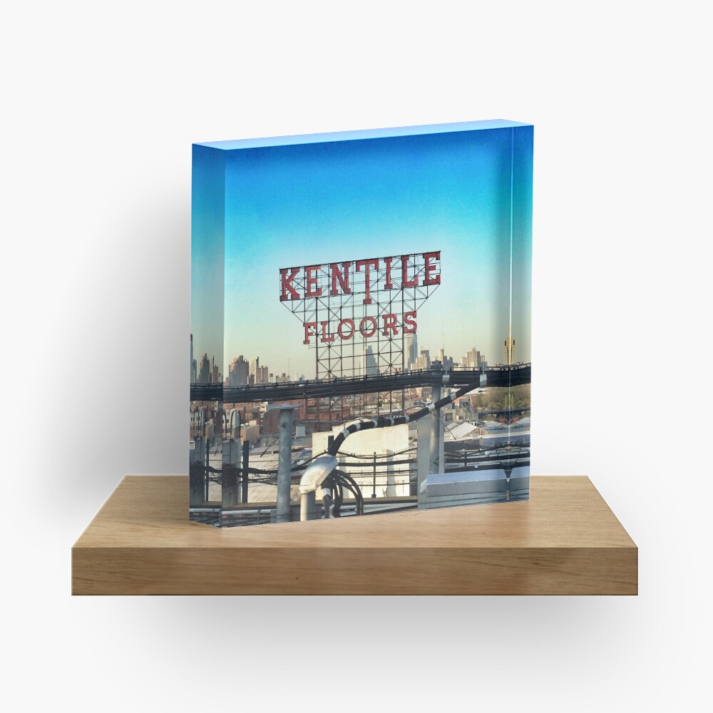 Kentile Floors - Downtown Brooklyn Skyline Photography by OneDayOneImage - Brooklyn Lovers  Acrylic Block
