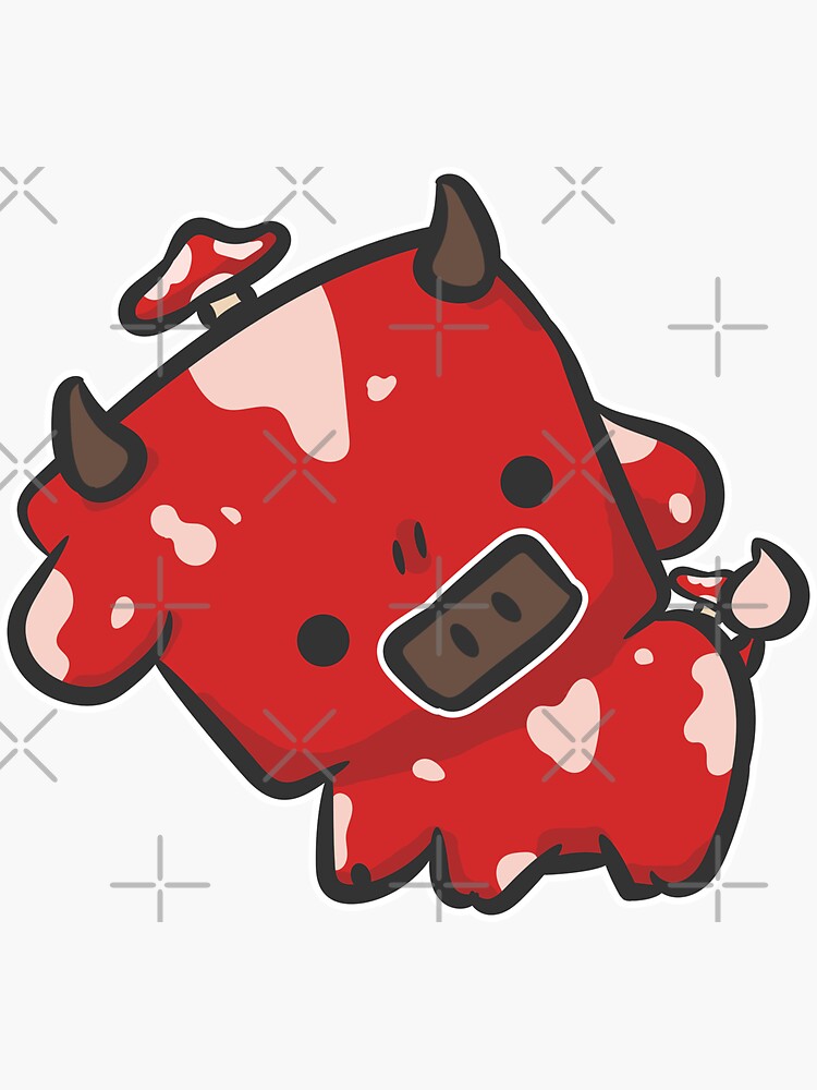 Mushroom Cow matte Vinyl Sticker - Kawaii Stickers - Cute - Decal cut