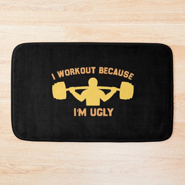 Item preview, I Workout Because I'm Ugly Funny Workout Quote designed and sold by medbdj.