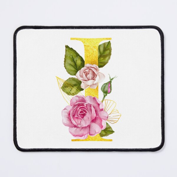 Item preview, Watercolor Monogram Letter I With Pink Roses designed and sold by silviaol.