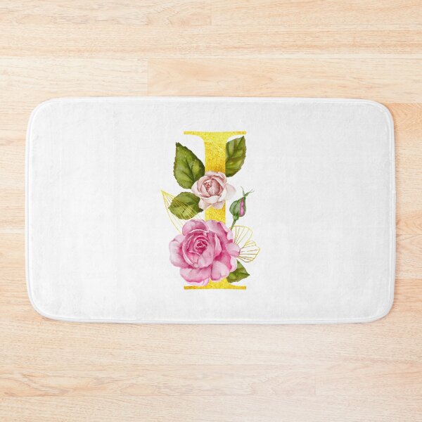 Item preview, Watercolor Monogram Letter I With Pink Roses designed and sold by silviaol.