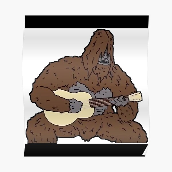 Sassy The Sasquatch Playing Guitar Sticker Poster For Sale By Sherlinewb Redbubble 4965