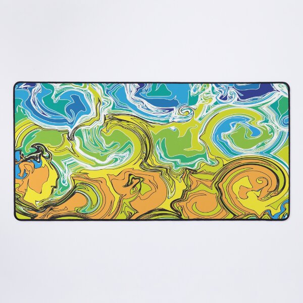 Item preview, Fluid Art, Pouring art design, Blue Green Yellow Abstract, liquid art designed and sold by Thilaniz.