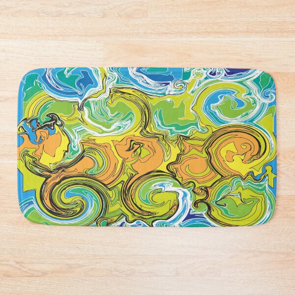 Item preview, Fluid Art, Pouring art design, Blue Green Yellow Abstract, liquid art designed and sold by Thilaniz.