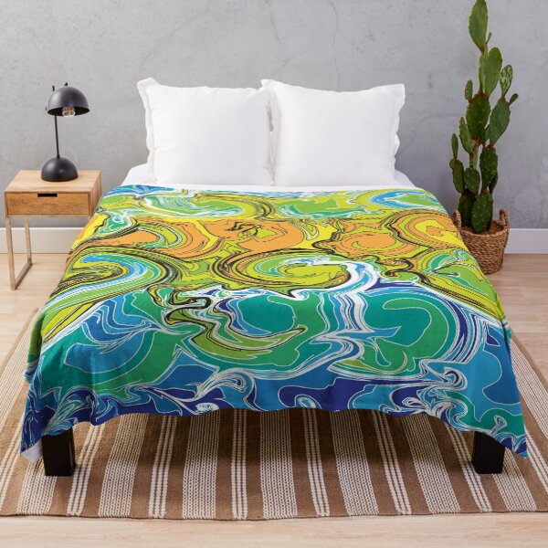 Item preview, Fluid Art, Pouring art design, Blue Green Yellow Abstract, liquid art designed and sold by Thilaniz.