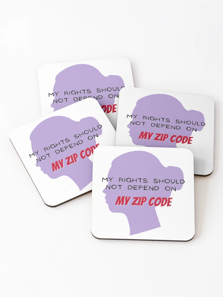 Thumbnail 1 of 5, Coasters (Set of 4), My Rights & My Zip Code designed and sold by MyTimeCreative.