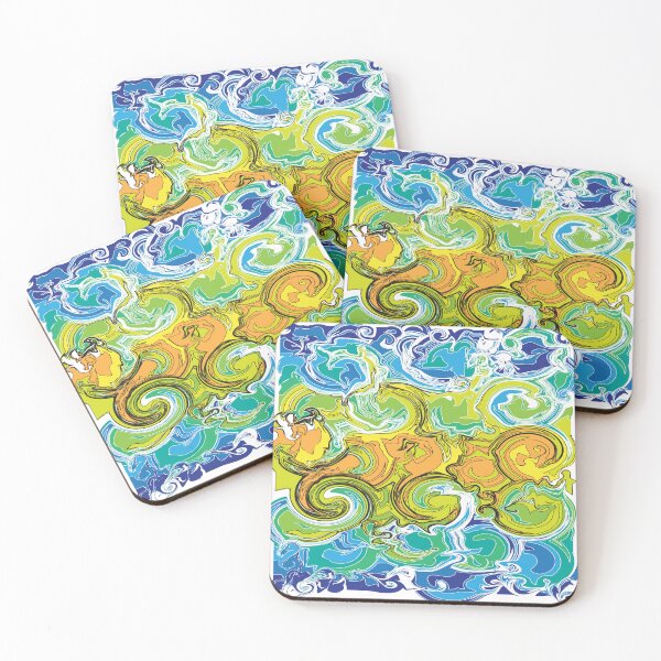Item preview, Fluid Art, Pouring art design, Blue Green Yellow Abstract, liquid art designed and sold by Thilaniz.
