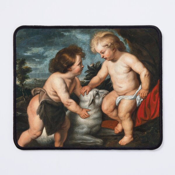 Item preview, The Christ Child with the Infant Saint John the Baptist | Circle of Peter Paul Rubens | 1620 Renaissance Gospel Biblical Art designed and sold by CJET.