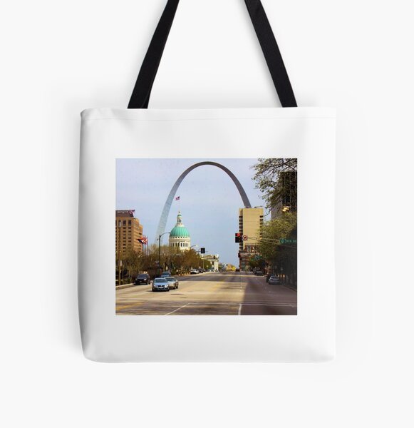 Gateway Arch with Plane Mint Tote Bag