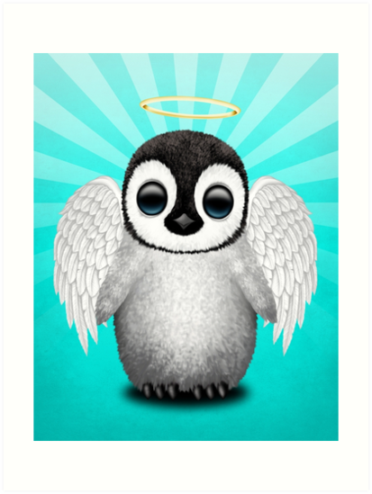 Cute Baby Penguin Angel Art Prints By Jeff Bartels Redbubble