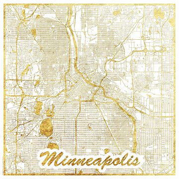 Artwork thumbnail, Minneapolis  Map Gold by HubertRoguski
