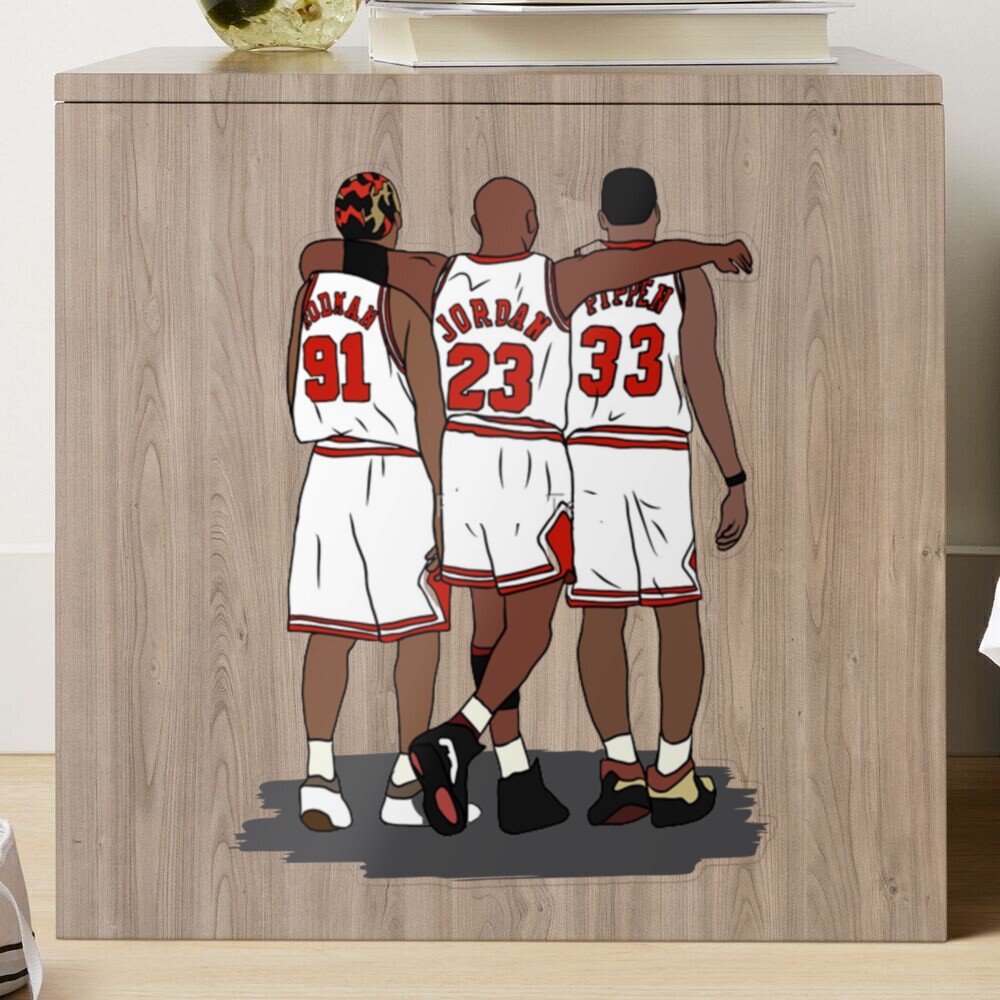 Pippen, Rodman, Jordan Bulls E Sticker for Sale by sloopyorke