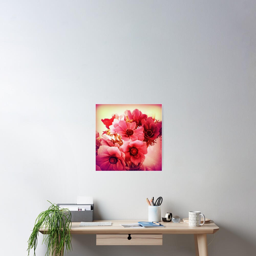 Pink Velvet Floral Art - Pink Flower Design - Romantic Poster