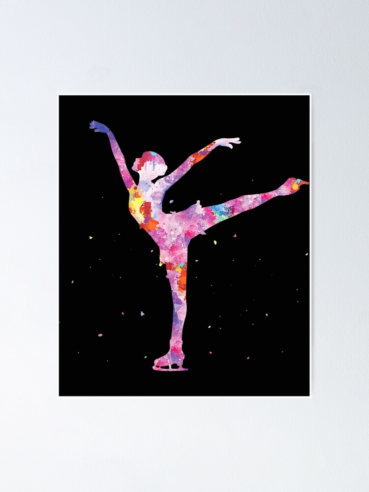 Beautiful Figure Skater Girl Gift Idea Figure Ice Skating Poster