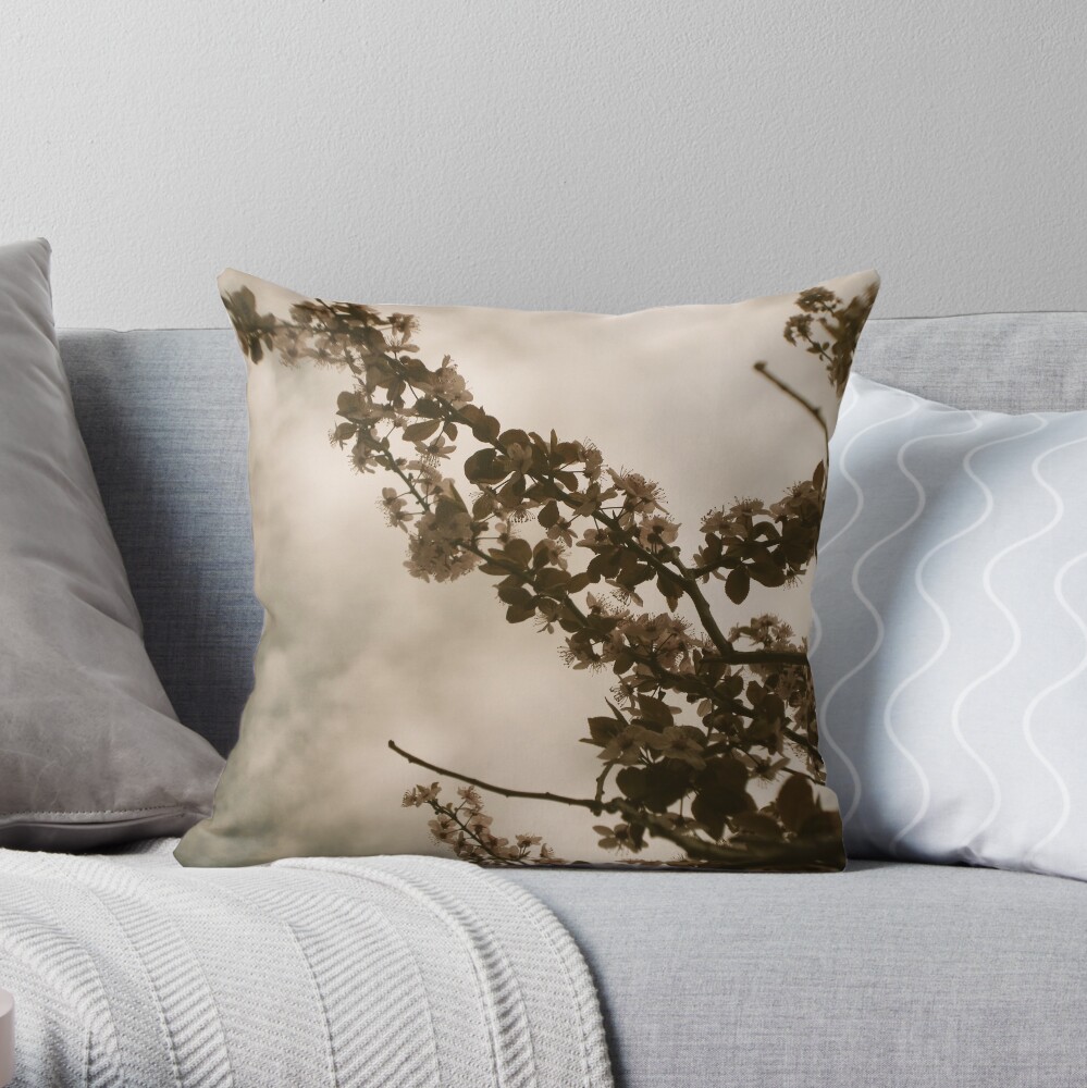 Faded Blooms Throw Pillow