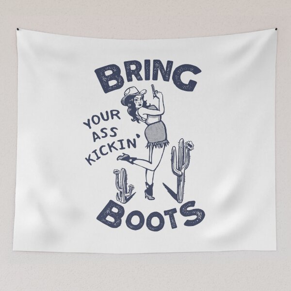 Item preview, Bring Your Ass Kicking Boots: Retro Western Cowgirl Pinup designed and sold by The Whiskey Ginger Design Shop.