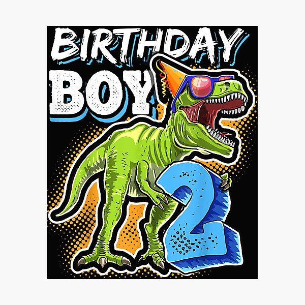 Item preview, Birthday Boy 2 2nd Birthday T Rex Dinosaur Party Gift Boys designed and sold by JaySantos2022.