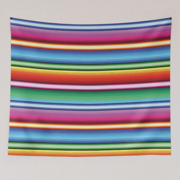Item preview, Serape Saltillo Mexican serape blanket zerape jorongo neon stripes zarape designed and sold by T-Mex.