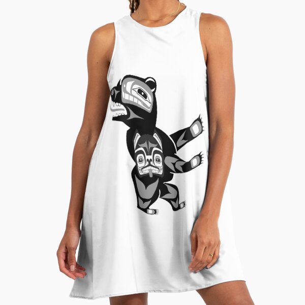 strapless open back dress SUPER7 REACTION GRATEFUL DEAD W3 DANCING BEARS STEALIE RED (GLOW IN TH