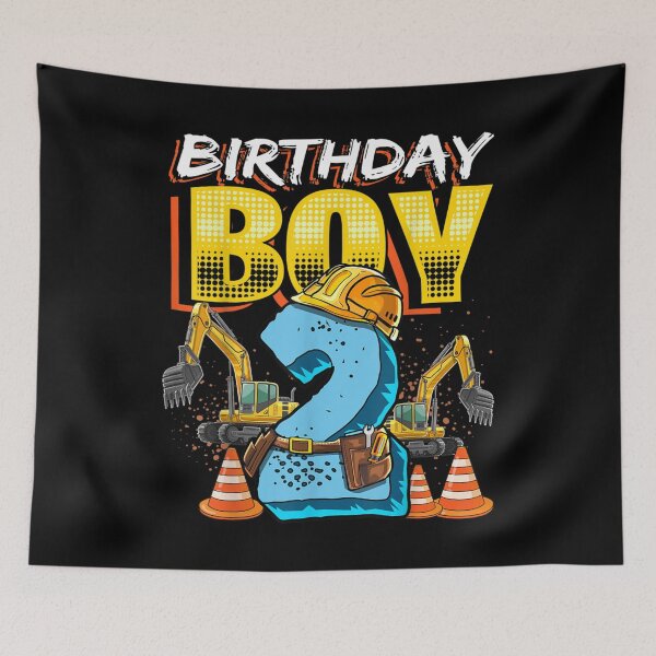 Item preview, Birthday Boy 2nd Birthday Construction Hat Vehicle Excavator designed and sold by KimberleyRamsey.