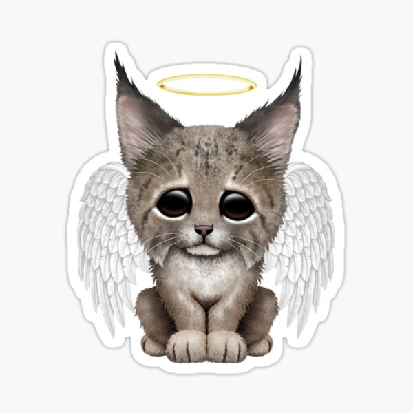 Cute Baby Lynx Cub Angel Sticker