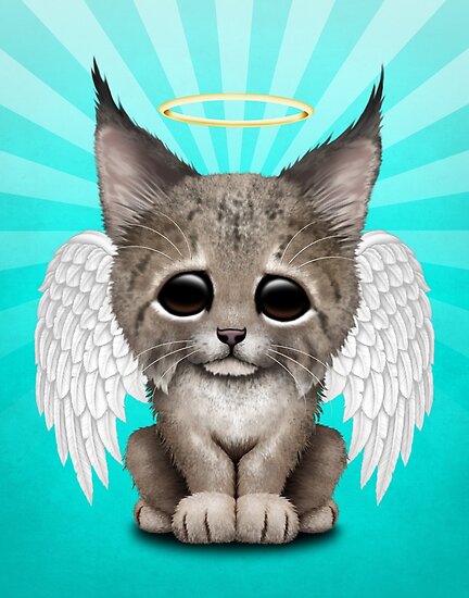 Cute Baby Lynx Cub Angel Posters By Jeff Bartels Redbubble