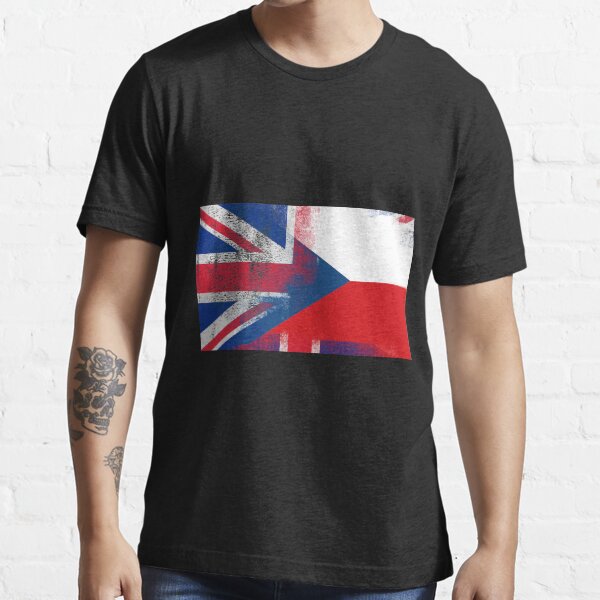British Czech Half Czech Republic Half UK Flag Essential T-Shirt