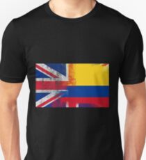 British Colombian Half Colombia Half UK Flag Unisex T-Shirt