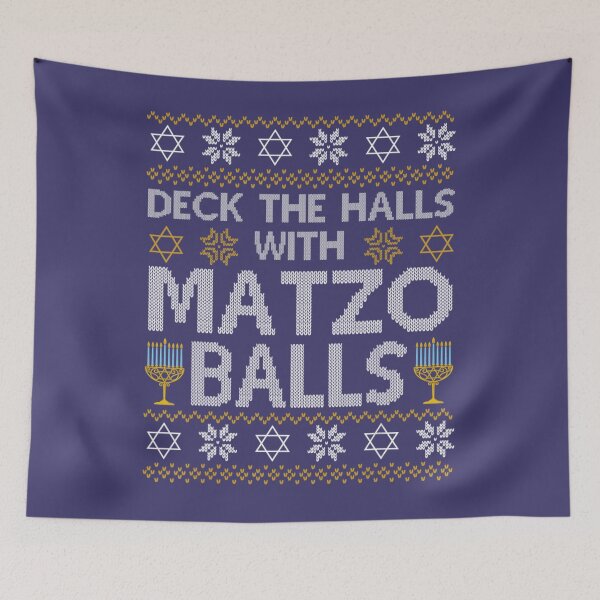 Item preview, Deck The Halls With Matzo Balls Chanukkah Ugly Hanukkah designed and sold by WendySouu.