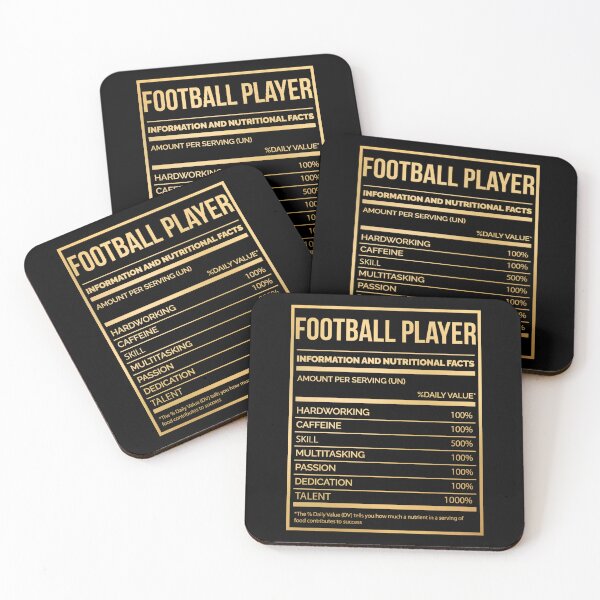 Item preview, Football Player Funny Football Nutrition Label In Gold Sticker designed and sold by krnnvrstacy.