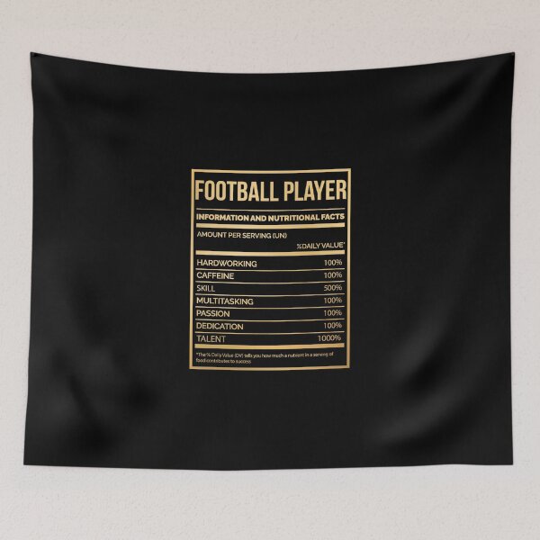 Item preview, Football Player Funny Football Nutrition Label In Gold Sticker designed and sold by krnnvrstacy.