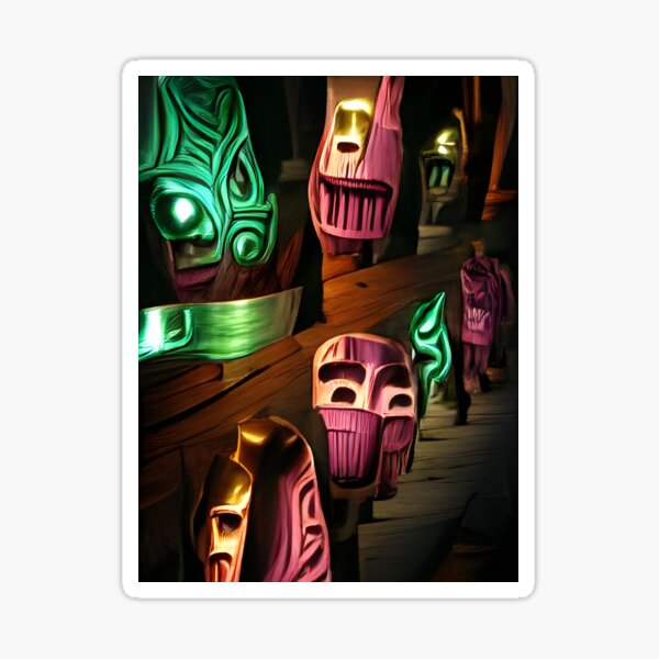 Tiki Statues Sticker
