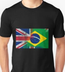 British Brazilian Half Brazil Half UK Flag Unisex T-Shirt