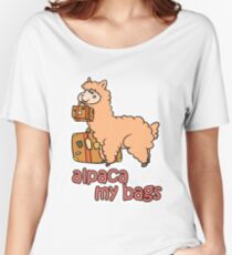 Kawaii Cute Anime Alpaca My Bags Geek Humor Design Women's Relaxed Fit T-Shirt