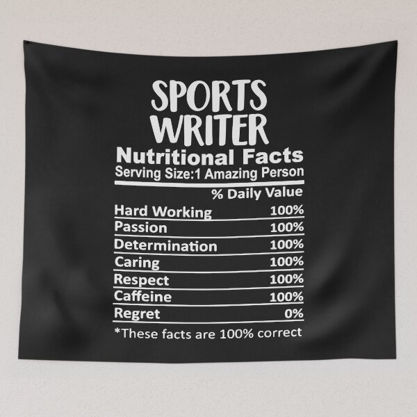 Item preview, Sports writer nutrition facts funny designed and sold by JoelRosas.