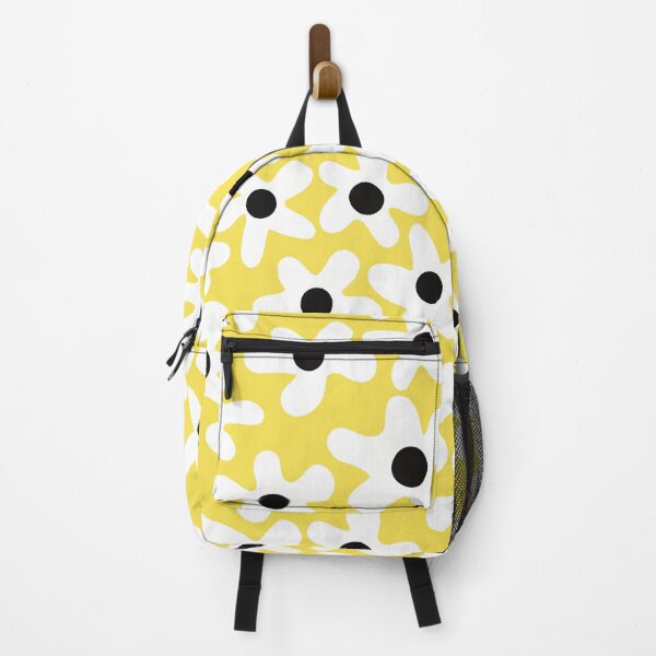 Item preview, White flowers with black center on yellow background designed and sold by anaskwi.