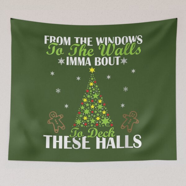 Item preview, Womens From The Windows To The Wall Imma Bout To Deck These Halls M V-Neck designed and sold by MonterMo.