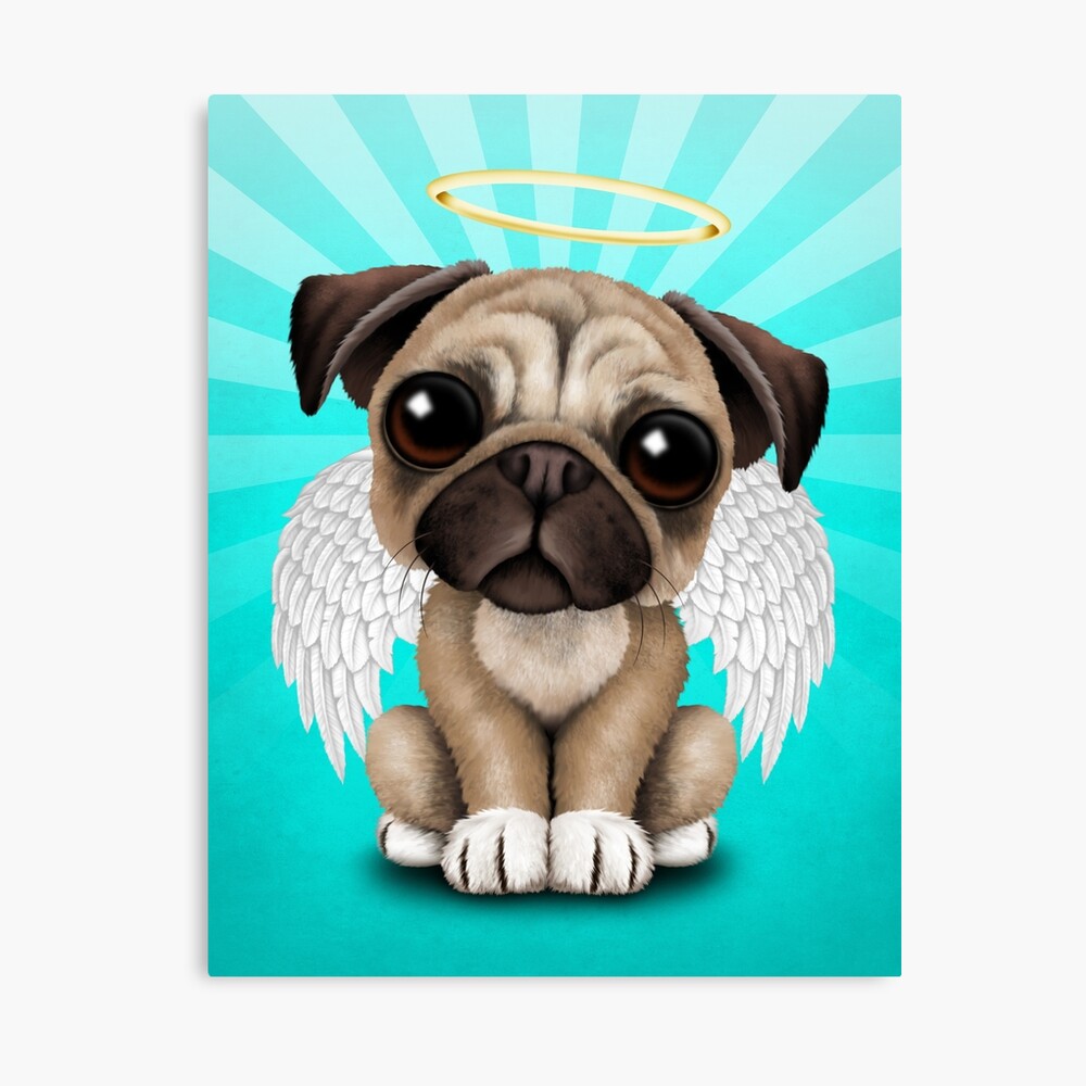 Cute Baby Pug Puppy Angel Photographic Print By Jeffbartels Redbubble