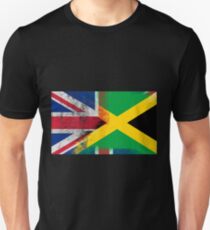 Britische jamaikanische halbe Jamaika halbe UK Flagge Unisex T-Shirt