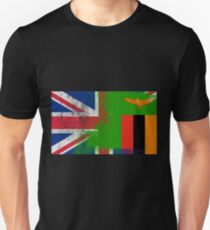 Britisches Sambian halbe Sambia halbe BRITISCHE Flagge Unisex T-Shirt