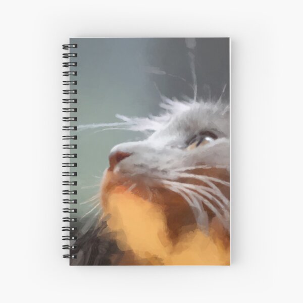 Cat Digital Painting Spiral Notebook