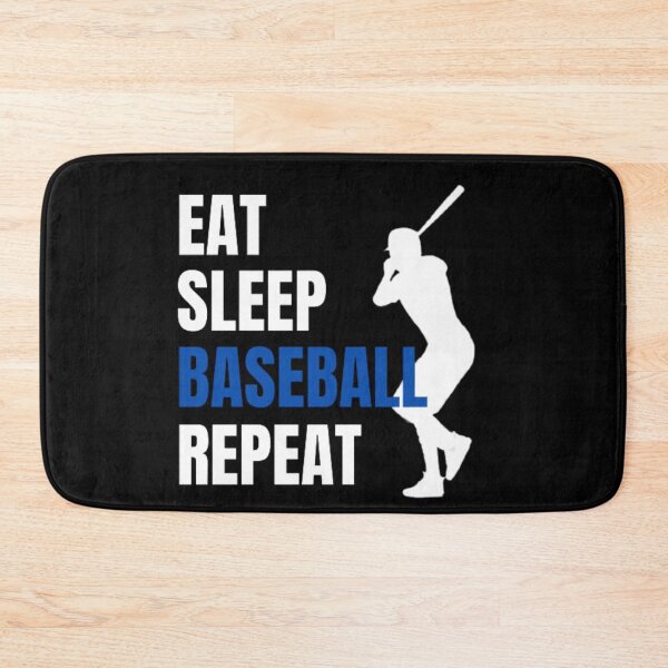 Item preview, Eat Sleep Baseball Repeat - White Blue 3 designed and sold by GymWearDepot.