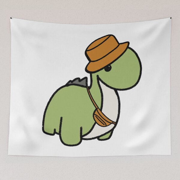 Item preview, Dinosaur in an Orange Bucket Hat designed and sold by beckahbrooks.