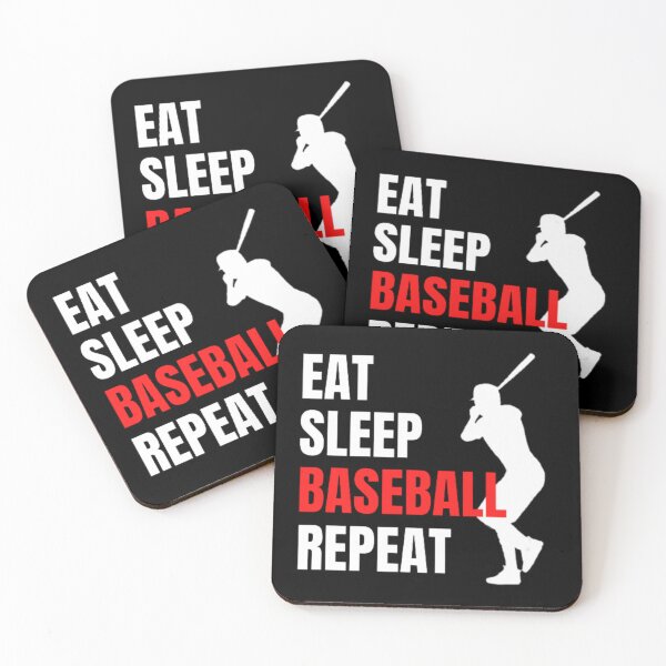 Item preview, Eat Sleep Baseball Repeat - White Red 3 designed and sold by GymWearDepot.