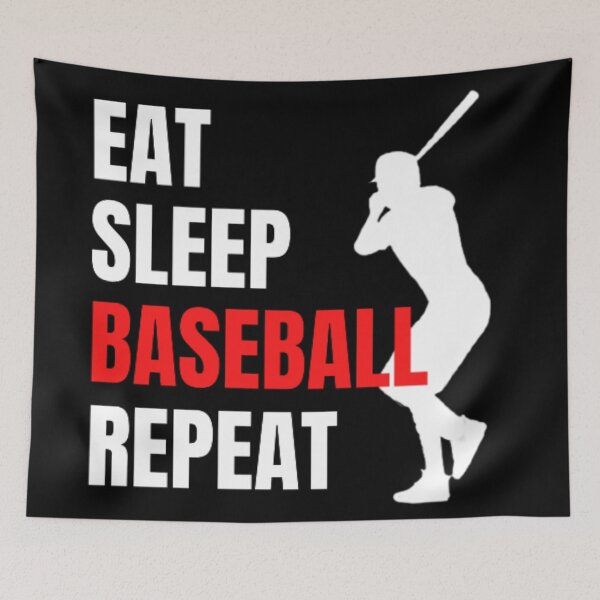 Item preview, Eat Sleep Baseball Repeat - White Red 3 designed and sold by GymWearDepot.