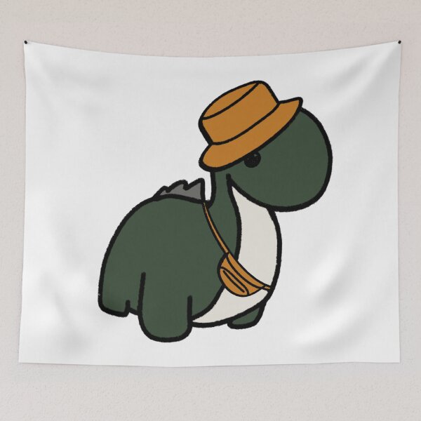 Item preview, Dinosaur in an Orange Bucket Hat designed and sold by beckahbrooks.