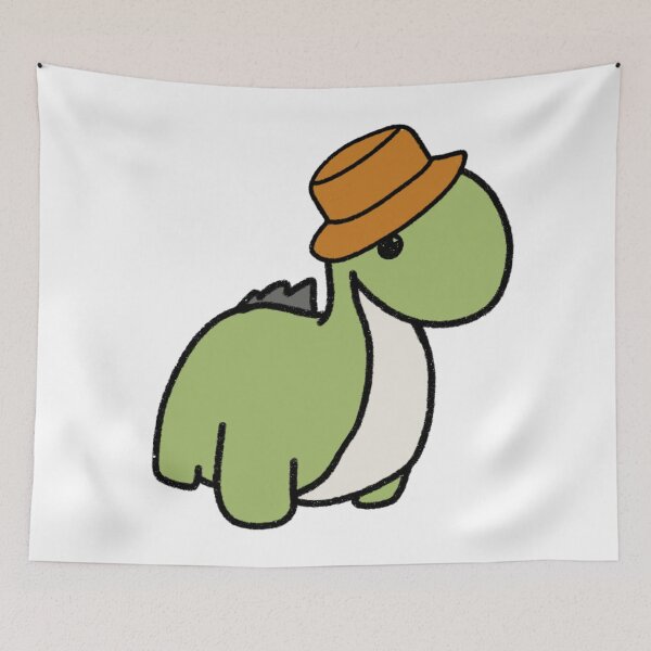 Item preview, Dinosaur in an Orange Bucket Hat designed and sold by beckahbrooks.