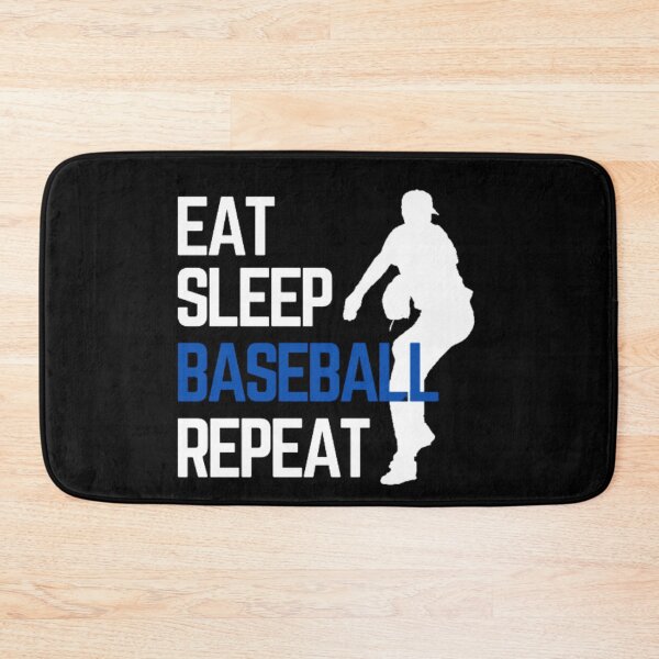 Item preview, Eat Sleep Baseball Repeat - White Blue 5 designed and sold by GymWearDepot.